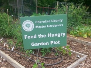 A Plot Dedicated to Feeding the Hungry at the Cherokee County Senior Center Garden.