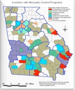 Mosquito control by county